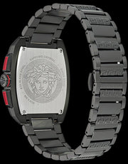  Shop Authentic Versace Dominus Chronograph Quartz Black Dial Black Steel Strap Watch For Men - VE6H00623 - Luxxuri