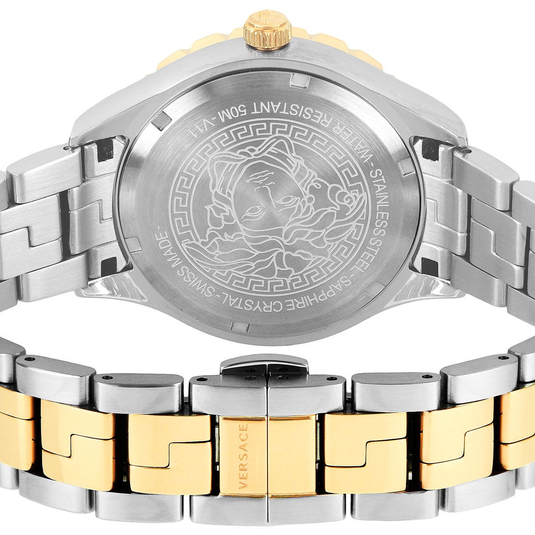  Shop Authentic Versace Hellenyium Quartz Brown Dial Two Tone Steel Strap Watch For Men - V11040015 - Luxxuri