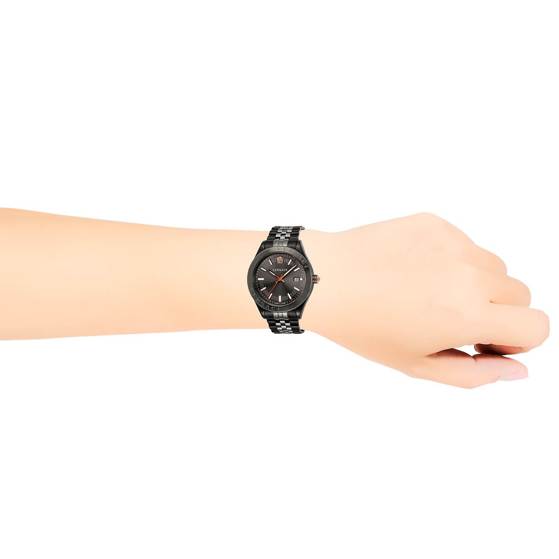  Shop Authentic Versace Hellenyium Analog Black Dial Black Steel Strap Watch For Men - VEVK00320 - Luxxuri