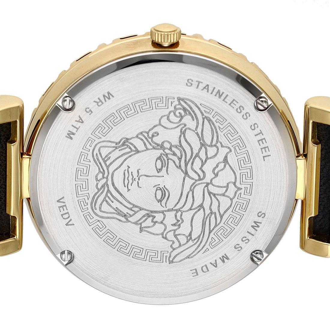  Shop Authentic Versace Palazzo Empire Greca Black Dial Black Leather Strap Watch for Women - VEDV00119 - Luxxuri