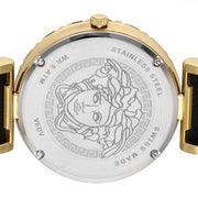  Shop Authentic Versace Palazzo Empire Greca Black Dial Black Leather Strap Watch for Women - VEDV00119 - Luxxuri