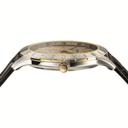  Shop Authentic Versace Univers Beige Dial Black Leather Strap Watch for Men - VEBK00218 - Luxxuri