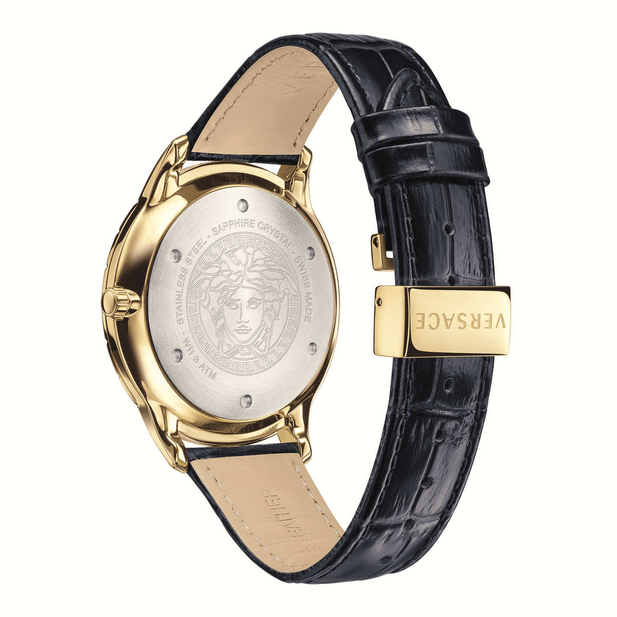  Shop Authentic Versace Univers Navy Blue Dial Navy Blue Leather Strap Watch for Men - VEBK00318 - Luxxuri