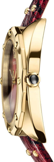  Shop Authentic Versace Shadov Quartz Red Dial Red Leather Strap Watch for Women - VEBM00918 - Luxxuri