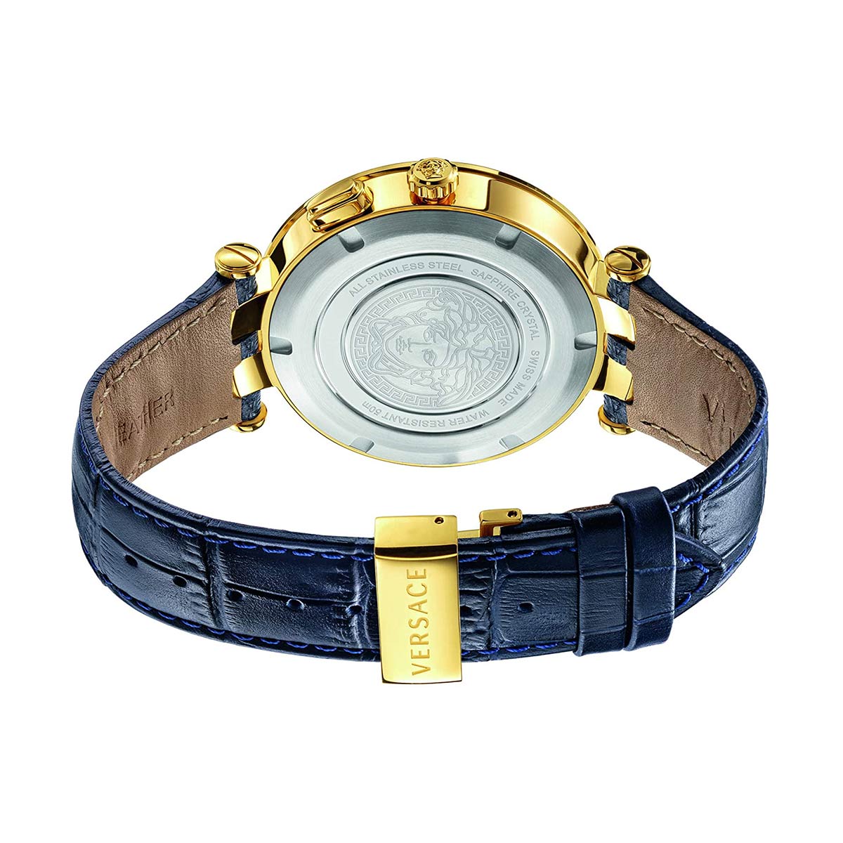  Shop Authentic Versace V-Race Multifunction Quartz Blue Dial Blue Leather Strap Watch For Men - VEBV00219 - Luxxuri