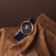  Shop Authentic Versace Palazzo Empire Greca Quartz Blue Dial Blue Leather Strap Watch for Women - VEDV00219 - Luxxuri