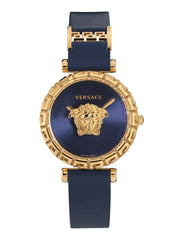  Shop Authentic Versace Palazzo Empire Greca Quartz Blue Dial Blue Leather Strap Watch for Women - VEDV00219 - Luxxuri