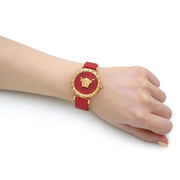  Shop Authentic Versace Palazzo Empire Greca Red Dial Red Leather Strap Watch for Women - VEDV00319 - Luxxuri