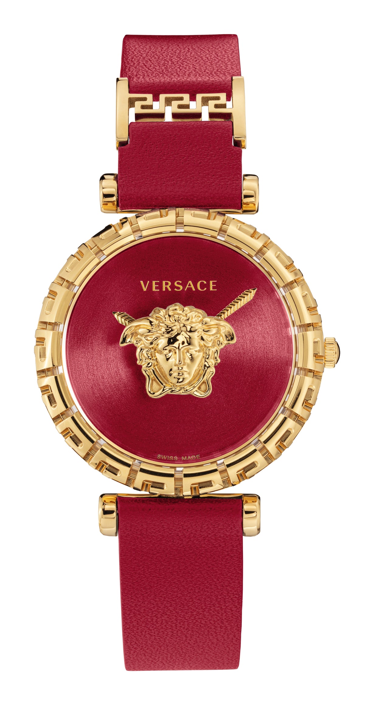  Shop Authentic Versace Palazzo Empire Greca Red Dial Red Leather Strap Watch for Women - VEDV00319 - Luxxuri