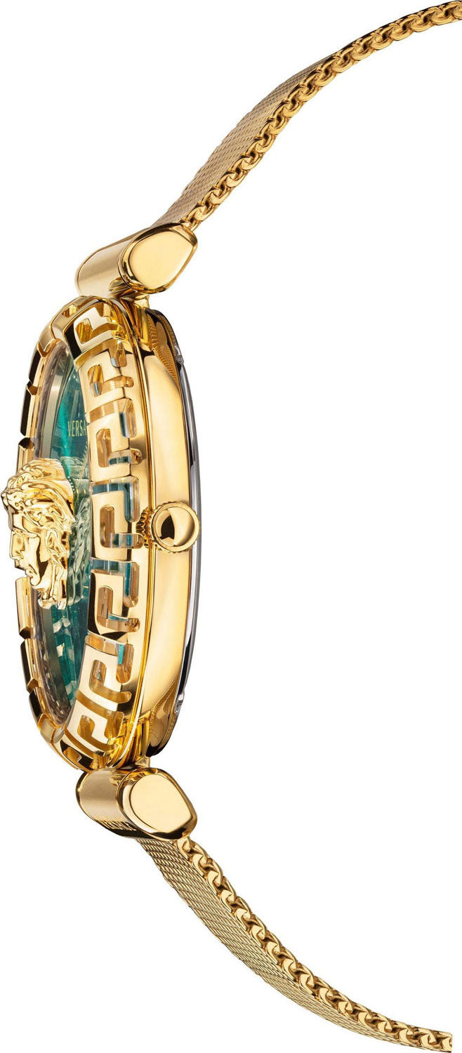  Shop Authentic Versace Palazzo Empire Greca Green Dial Gold Mesh Bracelet Watch for Women - VEDV00819 - Luxxuri