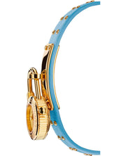  Shop Authentic Versace Medusa Lock Icon Quartz White Dial Blue Leather Strap Watch for Women - VEDW00419 - Luxxuri