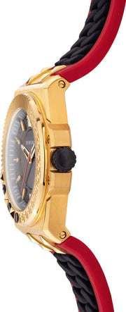  Shop Authentic Versace Chain Reaction Quartz Black Dial Red & Black Rubber Strap Watch for Men - VEDY00319 - Luxxuri