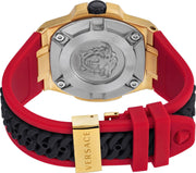  Shop Authentic Versace Chain Reaction Quartz Black Dial Red & Black Rubber Strap Watch for Men - VEDY00319 - Luxxuri