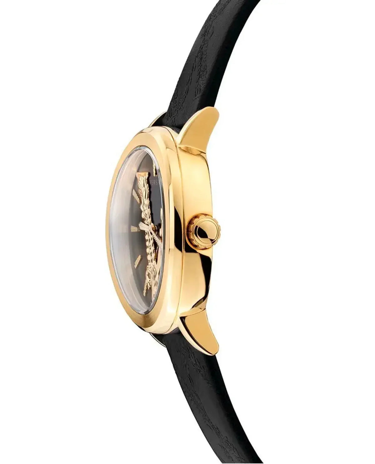  Shop Authentic Versace Virtus Quartz Black Dial Black Leather Strap Watch for Women - VEHC00119 - Luxxuri