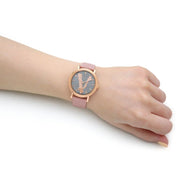  Shop Authentic Versace Virtus Quartz Grey Dial Pink Leather Strap Watch for Women - VEHC00319 - Luxxuri