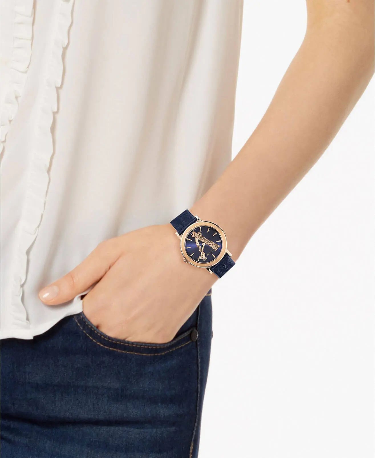  Shop Authentic Versace Virtus Quartz Blue Dial Blue Leather Strap Watch for Women - VEHC00419 - Luxxuri