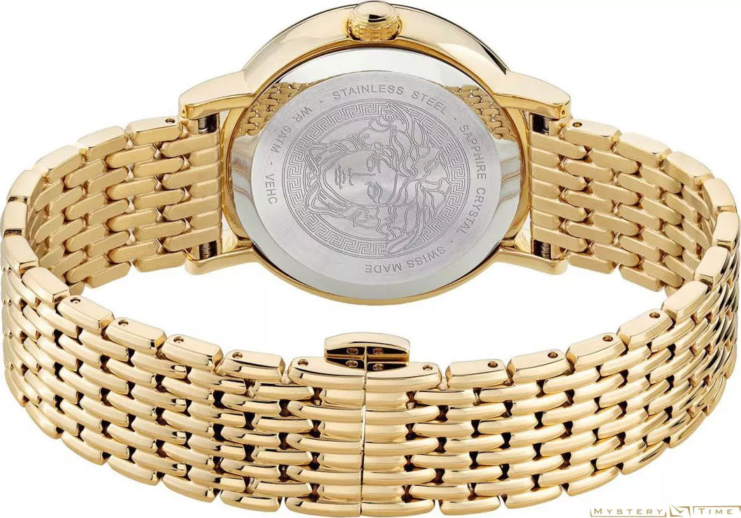  Shop Authentic Versace Virtus Quartz Black Dial Gold Steel Strap Watch for Women - VEHC00619 - Luxxuri