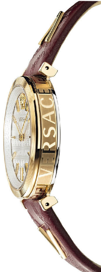  Shop Authentic Versace V-Twist Silver Dial Red Leather Strap Watch for for Women - VELS00519 - Luxxuri