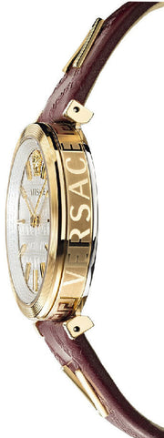  Shop Authentic Versace V-Twist Silver Dial Red Leather Strap Watch for for Women - VELS00519 - Luxxuri