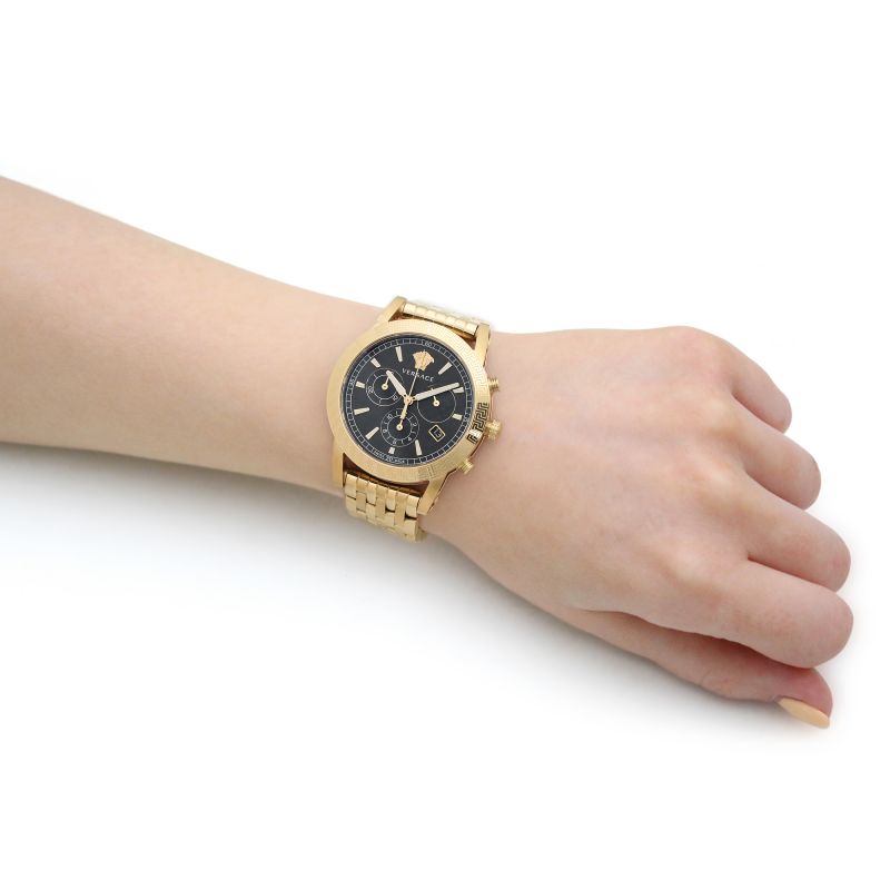  Shop Authentic Versace Sport Tech Chronograph Black Dial Gold Steel Strap Watch for Men - VELT00419 - Luxxuri