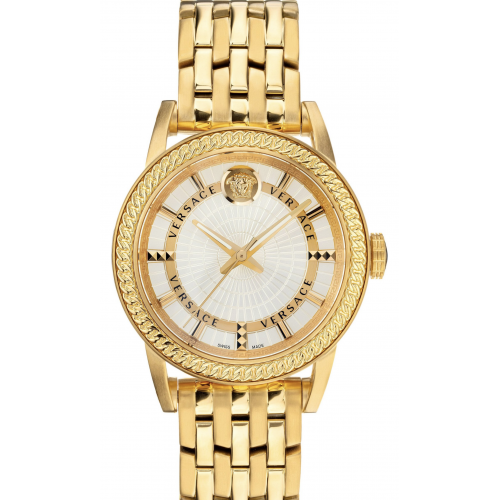  Shop Authentic Versace Code Quartz Silver Dial Gold Steel Strap Watch For Men - VEPO00420 - Luxxuri