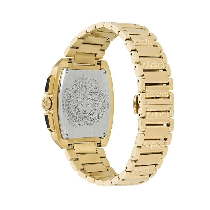  Shop Authentic Versace Dominus Chronograph Black Dial Gold Steel Strap Watch For Men - VE6H00523 - Luxxuri