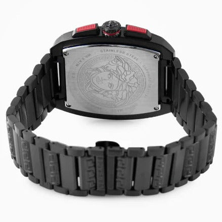  Shop Authentic Versace Dominus Chronograph Quartz Black Dial Black Steel Strap Watch For Men - VE6H00623 - Luxxuri