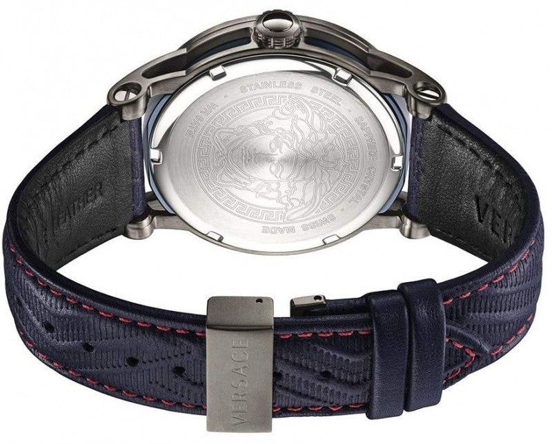 Shop Authentic Versace Palazzo Empire Blue Dial Blue Leather Strap Watch for Men - VERD00118 - Luxxuri