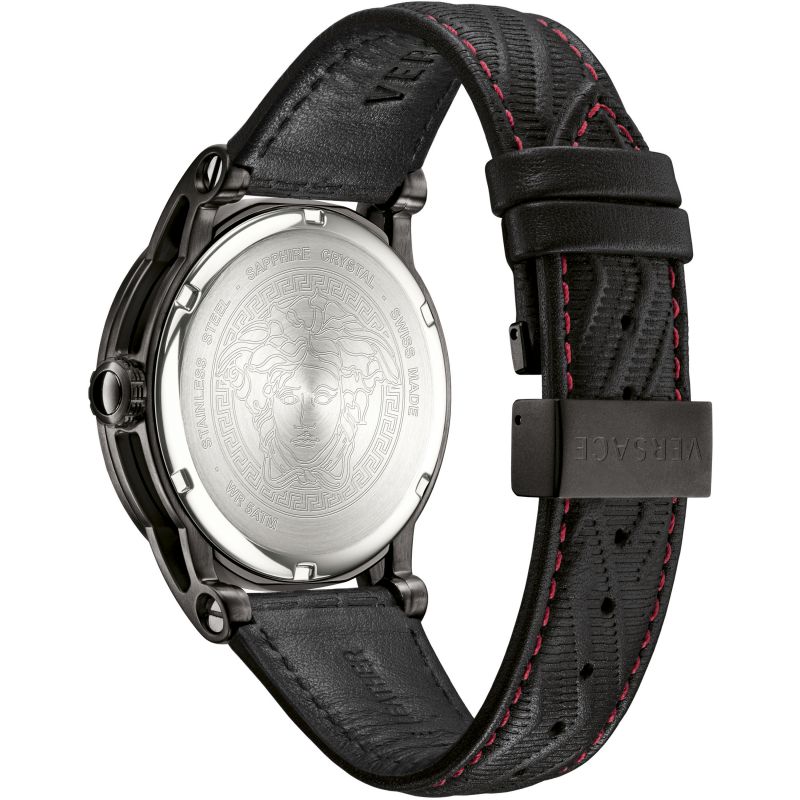  Shop Authentic Versace Palazzo Empire Black Dial Black Leather Strap Watch for Men - VERD00218 - Luxxuri
