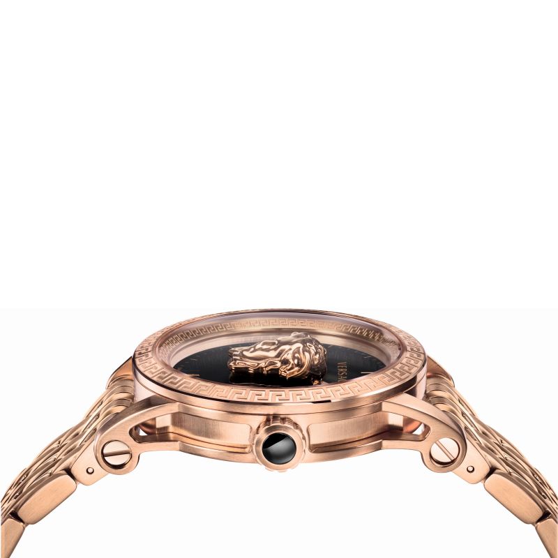  Shop Authentic Versace Palazzo Empire Black Dial Rose Gold Steel Strap Watch for Men - VERD00718 - Luxxuri