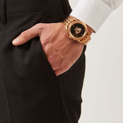  Shop Authentic Versace Palazzo Empire Black Dial Rose Gold Steel Strap Watch for Men - VERD00718 - Luxxuri