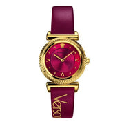  Shop Authentic Versace V-Motif Red Dial Red Leather Strap Watch for Women - VERE00418 - Luxxuri