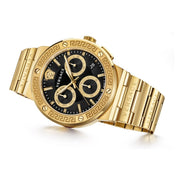  Shop Authentic Versace Greca Chronograph Black Dial Gold Steel Strap Watch For Men - VEZ900421 - Luxxuri