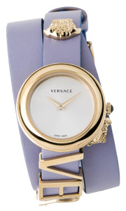  Shop Authentic Versace V-Flare Silver Dial Purple Leather Strap Watch for Women - VEBN00318 - Luxxuri