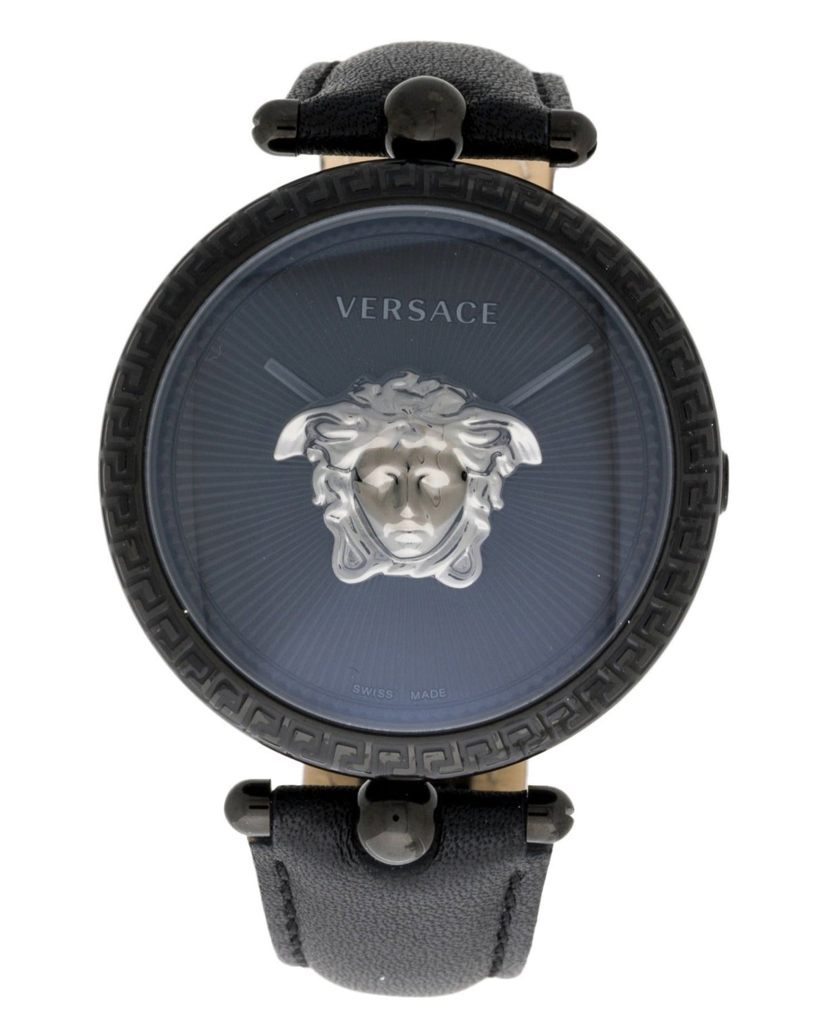  Shop Authentic Versace Palazzo Empire Black Dial Black Leather Strap Watch for Women - VCO050017 - Luxxuri