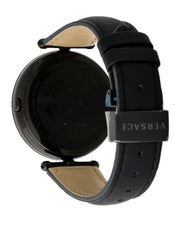  Shop Authentic Versace Palazzo Empire Black Dial Black Leather Strap Watch for Women - VCO050017 - Luxxuri