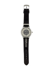  Shop Authentic Versace V-Circle Black Manifesto Courage Quartz Silver Dial Black Leather Strap Watch for Men - VBQ080017 - Luxxuri