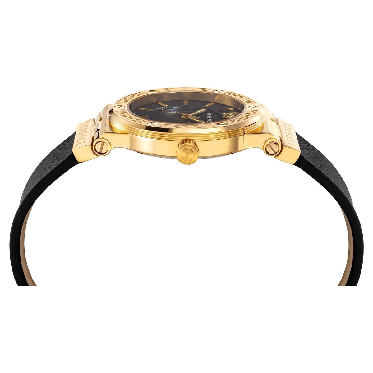  Shop Authentic Versace Greca Black Dial Black Leather Strap Watch for Women - VEVH00320 - Luxxuri