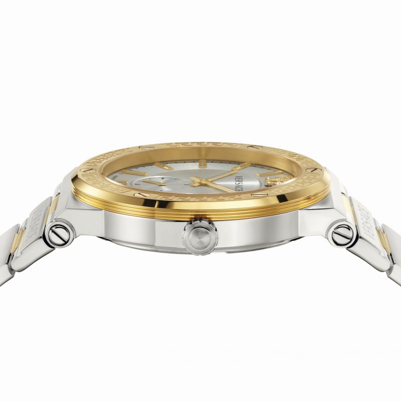  Shop Authentic Versace Greca Silver Dial Two Tone Steel Strap Watch for Men - VEVI00320 - Luxxuri