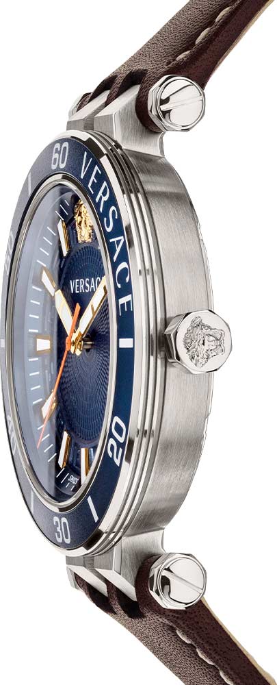  Shop Authentic Versace Greca Sport Analog Blue Dial Brown Leather Strap Watch For Men - VEZ300121 - Luxxuri