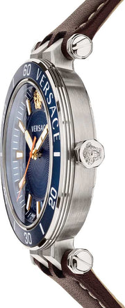  Shop Authentic Versace Greca Sport Analog Blue Dial Brown Leather Strap Watch For Men - VEZ300121 - Luxxuri