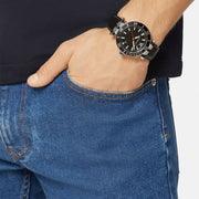  Shop Authentic Versace Greca Sport Quartz Black Dial Black Leather Strap Watch For Men - VEZ300221 - Luxxuri