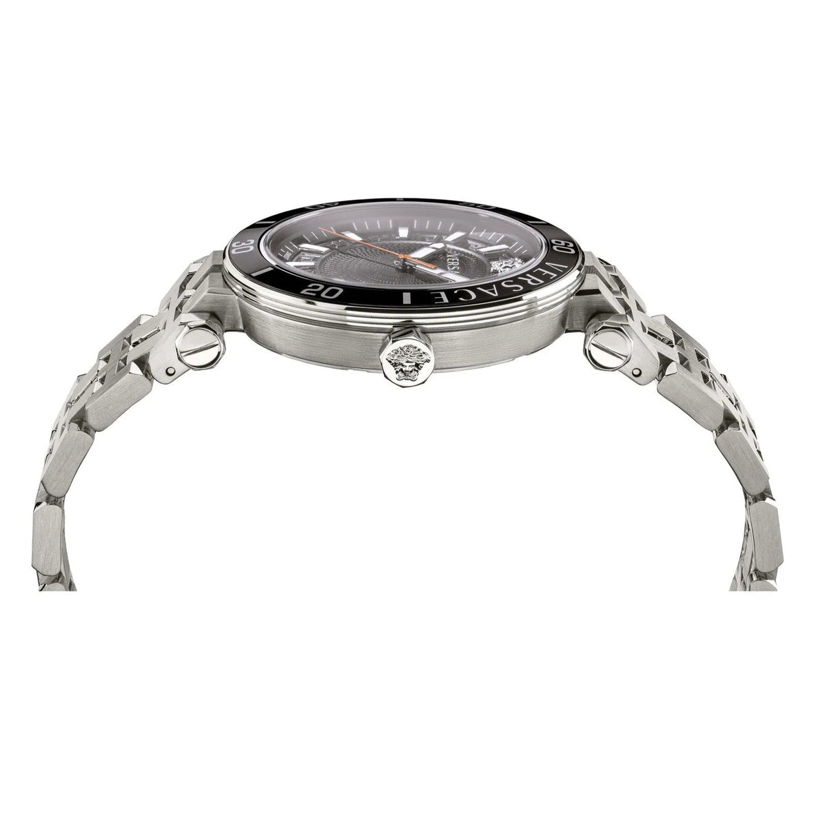  Shop Authentic Versace Greca Sport Quartz Black Dial Silver Steel Strap Watch For Men - VEZ300321 - Luxxuri
