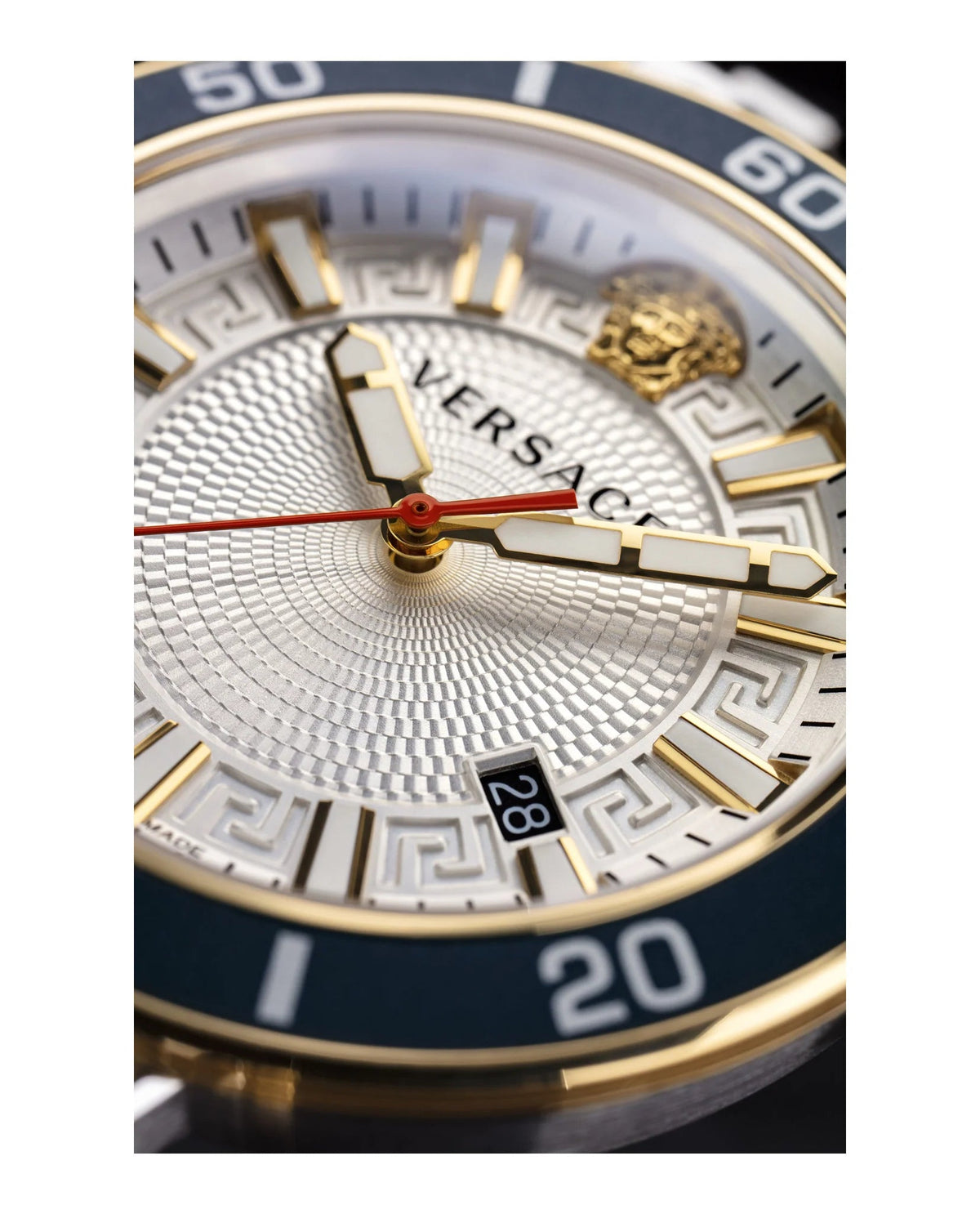  Shop Authentic Versace Greca Sport Quartz White Dial Two Tone Steel Strap Watch For Men - VEZ300521 - Luxxuri