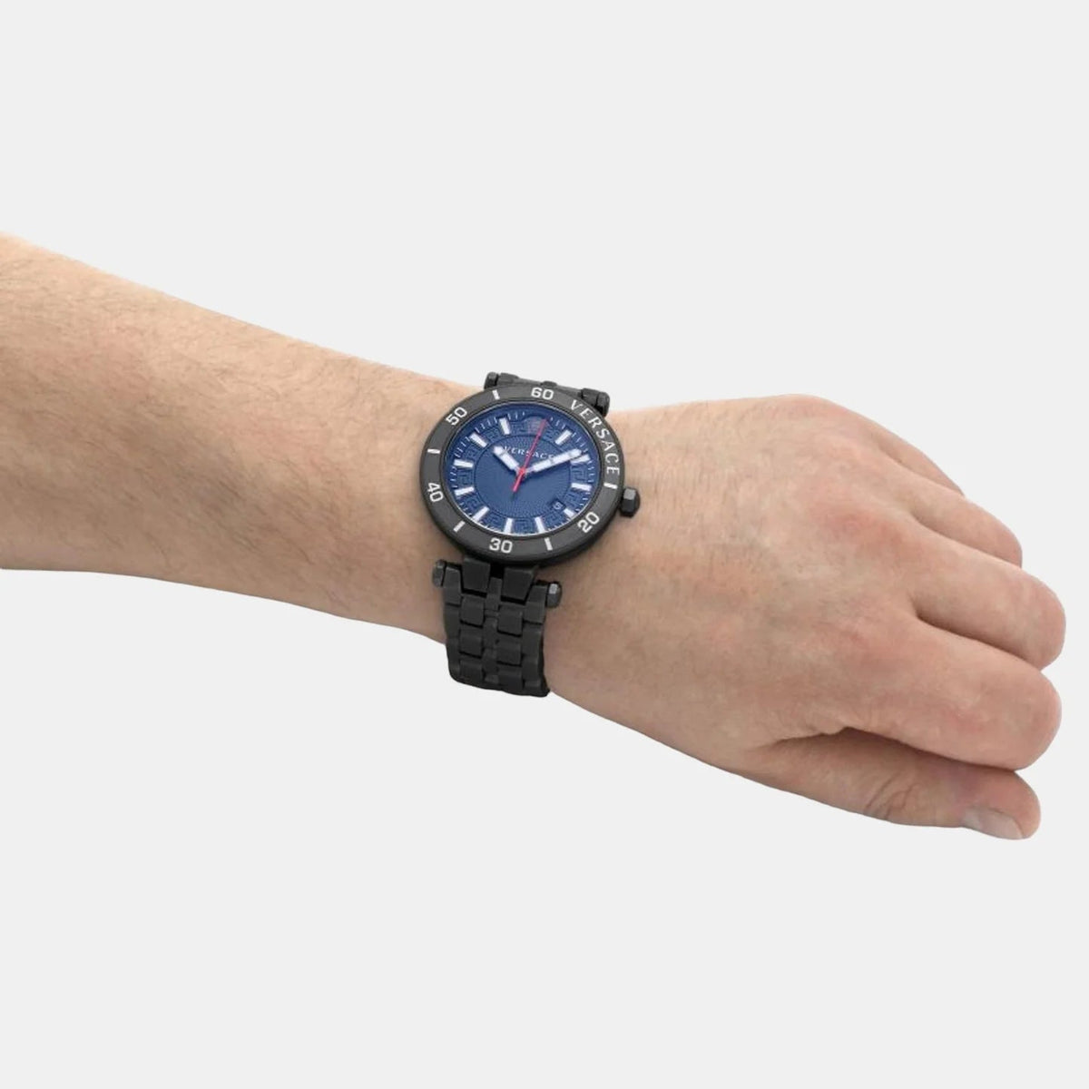  Shop Authentic Versace Greca Sport Quartz Black Dial Black Steel Strap Watch For Men - VEZ300621 - Luxxuri