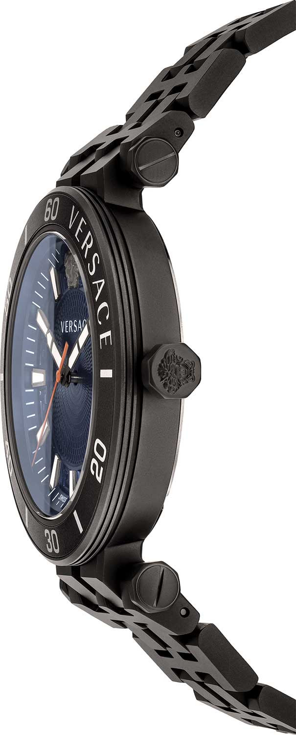  Shop Authentic Versace Greca Sport Quartz Black Dial Black Steel Strap Watch For Men - VEZ300621 - Luxxuri