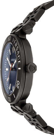  Shop Authentic Versace Greca Sport Quartz Black Dial Black Steel Strap Watch For Men - VEZ300621 - Luxxuri