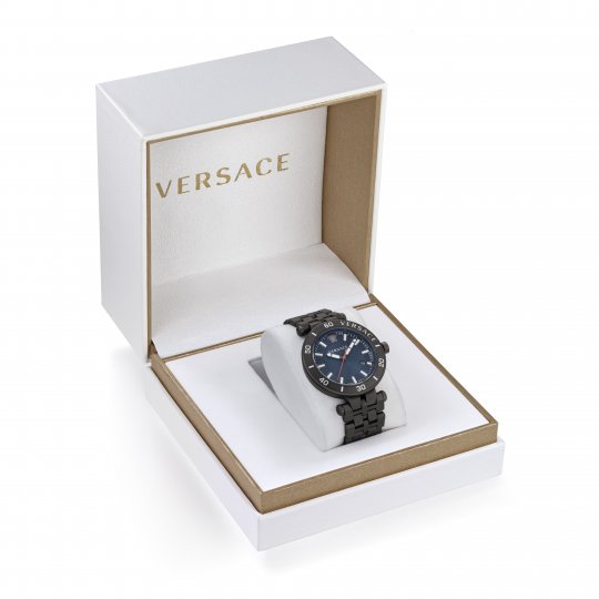  Shop Authentic Versace Greca Sport Quartz Black Dial Black Steel Strap Watch For Men - VEZ300621 - Luxxuri