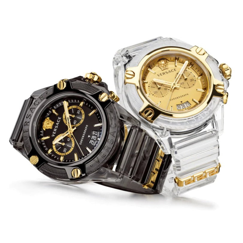  Shop Authentic Versace Icon Active Chronograph Gold Dial White Silicone Strap Watch for Men - VEZ700121 - Luxxuri
