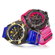  Shop Authentic Versace Icon Active Chronograph Quartz Black Dial Pink Rubber Strap Watch For Men - VEZ700221 - Luxxuri